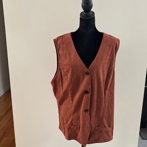 Women's Brown Corduroy Vest